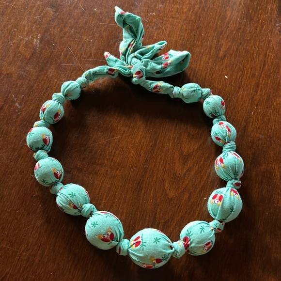 Other - EUC kids owl print fabric covered beaded necklace